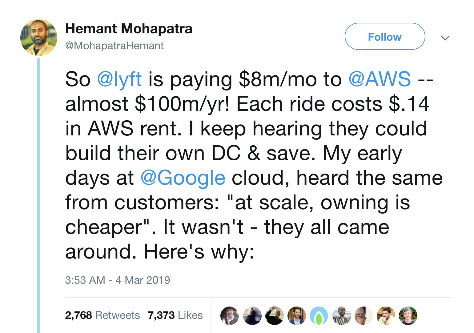 Tweet about datacenter